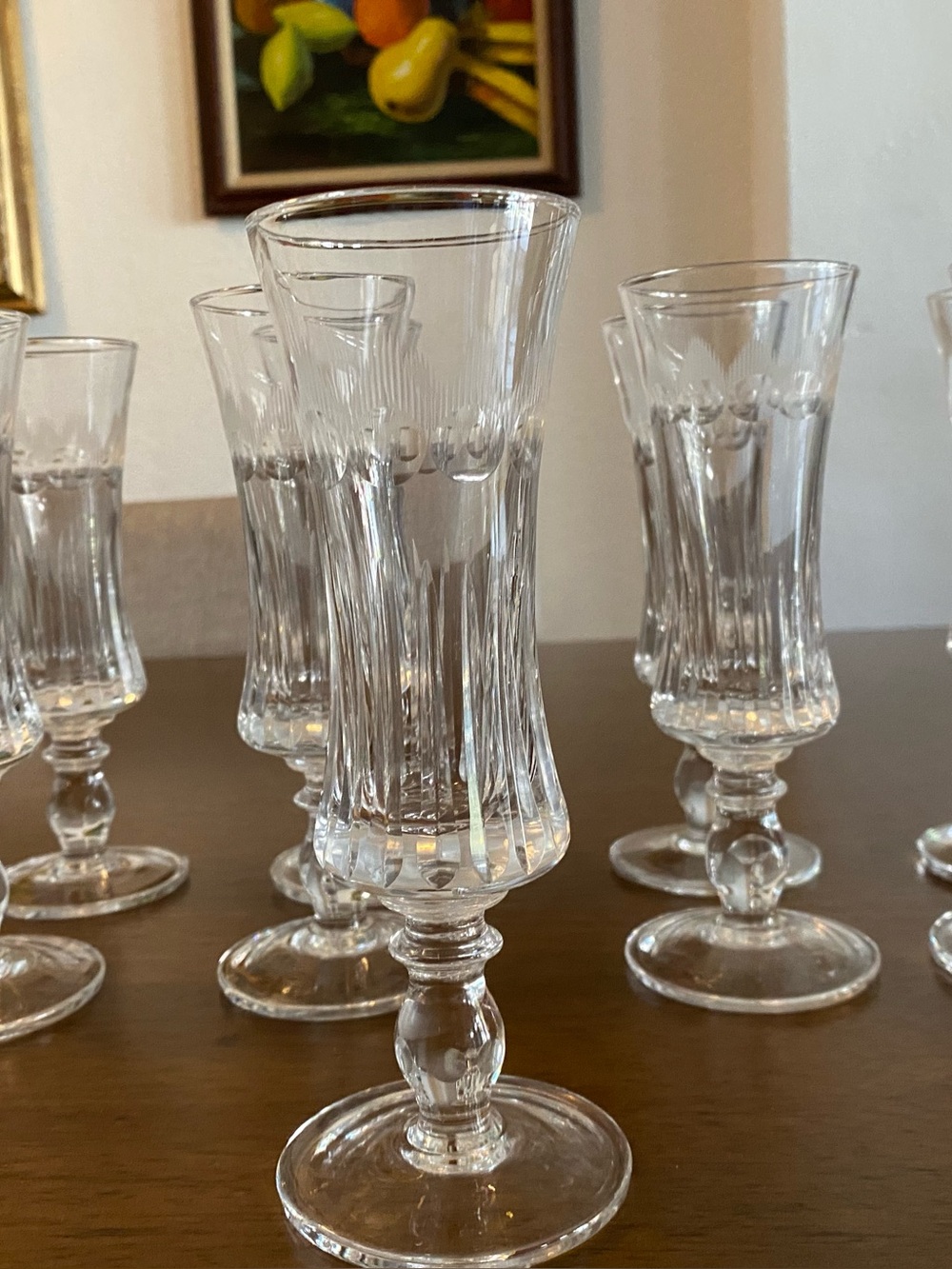 vintage crystal champagne flute
- Set of 9